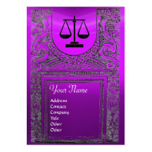 LEGAL OFFICE, ATTORNEY Monogram purple Business Card