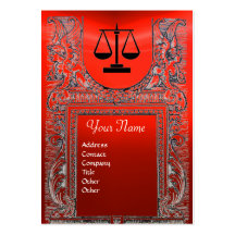 LEGAL OFFICE, ATTORNEY Monogram ,red Business Card Template