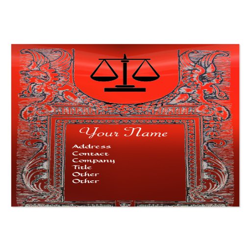 LEGAL OFFICE, ATTORNEY Monogram ,red Business Card