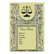 LEGAL OFFICE, ATTORNEY Monogram,yellow Business Card Templates