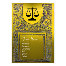 LEGAL OFFICE, ATTORNEY Monogram yellow Business Card