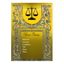LEGAL OFFICE, ATTORNEY Monogram yellow Business Cards