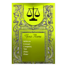 LEGAL OFFICE, ATTORNEY Monogram yellow Business Card
