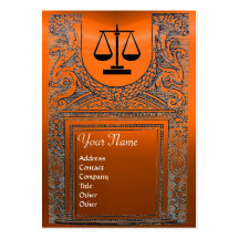 LEGAL OFFICE, ATTORNEY Monogram yellow orange Business Card Template