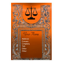 LEGAL OFFICE, ATTORNEY Monogram yellow orange Business Card Templates