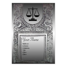LEGAL OFFICE, ATTORNEY Platinum Monogram Business Cards