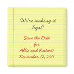 Legal Pad Save the Date magnets