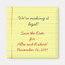 Legal Pad Save the Date Refrigerator Magnets