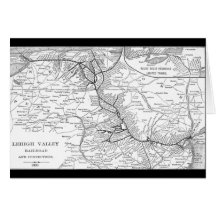 Lehigh Valley Railroad Map 1903 Greeting Card