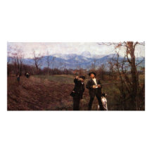 Leibl And Sperl On The Chicken Hunt By Leibl Picture Card