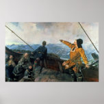 Leif Eriksson  sights land in America, 1893 Poster