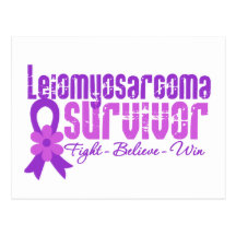 Leiomyosarcoma Cancer Survivor Flower Ribbon Postcards