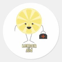 Lemon Aid Round Sticker