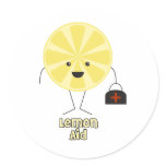 Lemon Aid Round Sticker