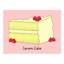 Lemon Cake Recipe Card Postcard