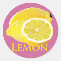 Lemon Citrus Round Sticker