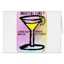 LEMON DROP MARTINI TIME PASTEL PRINT by Jill Cards