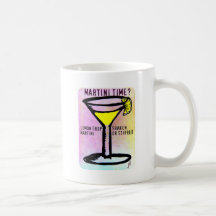 LEMON DROP MARTINI TIME PASTEL PRINT by Jill Coffee Mugs