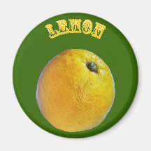 Lemon - (Fridge Magnet Round)