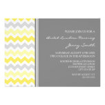 Lemon Gray Chevron Bridal Lunch Invitation Cards