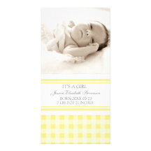 Lemon Grey Template New Baby Birth Announcement Photo Cards