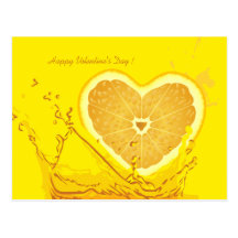 Lemon Heart Velentine's Day Postcard