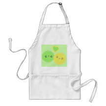 Lemon Lime Heart Kawaii Aprons