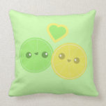 Lemon Lime Heart Kawaii pillow