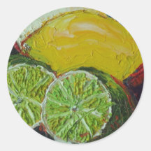 Lemon Lime Round Sticker