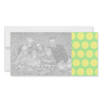 Lemon Lime Sherbet Polka Dots Customized Photo Card