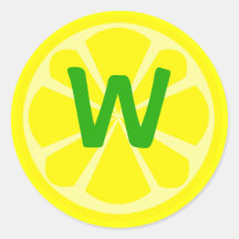 Lemon Slice Monogram Sticker