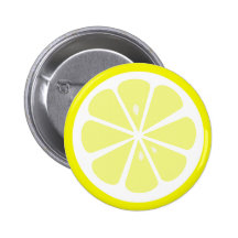 Lemon Slice Pinback Button
