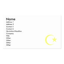 Lemon Yellow Crescent & Star.png Business Card Template