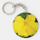 Lemon Yellow Hibiscus Key Chain