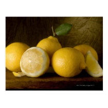 lemons on wood postcards