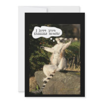 Lemur Love You This Much Funny  Fathers Day Personalized Announcements