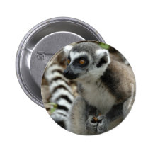 Lemur Monkey Round Button