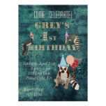Lemurs Navy Birthday Invitation