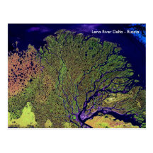 Lena River Delta from Space - Russia Post Card