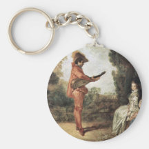 L'Enchanteur By Watteau Antoine Key Chain