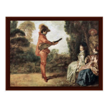 L'Enchanteur By Watteau Antoine Postcard