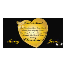 Lend A Hand, It's Christmas Open Your Heart-Cust. Photo Cards