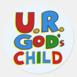 L'enfant de Dieu Autocollants Ronds