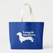 "Length Matters." (Dachshund) Canvas Bags