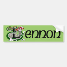 Lennon Celtic Dragon Bumper Sticker