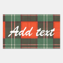 Lennox Scottish Tartan Rectangular Stickers