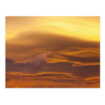 Lenticular cloud at sunset postcard