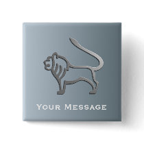 Leo Lion Star Sign In Light Silver Badge