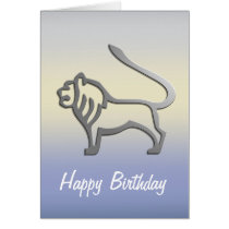 Leo Lion Zodiac Star Sign In Light Silver Birthday