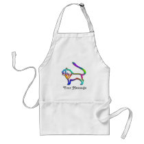 Leo Lion Zodiac Star Sign Rainbow Colour Apron